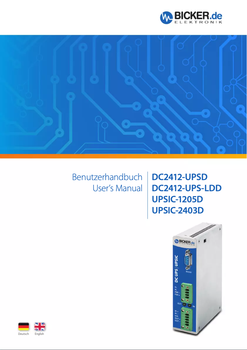 Page 1 de la notice Manuel utilisateur Bicker Elektronik UPSIC-2403D
