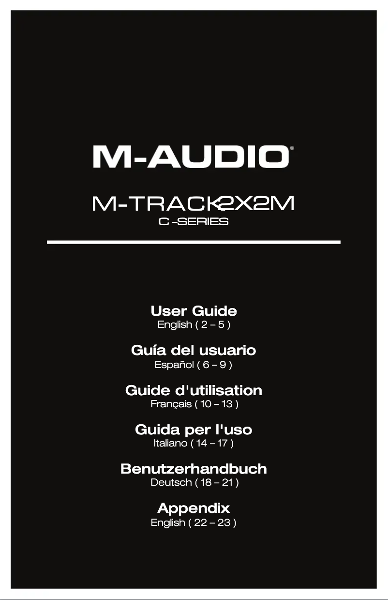 Image de la première page du manuel de l'appareil M-Track 2X2M