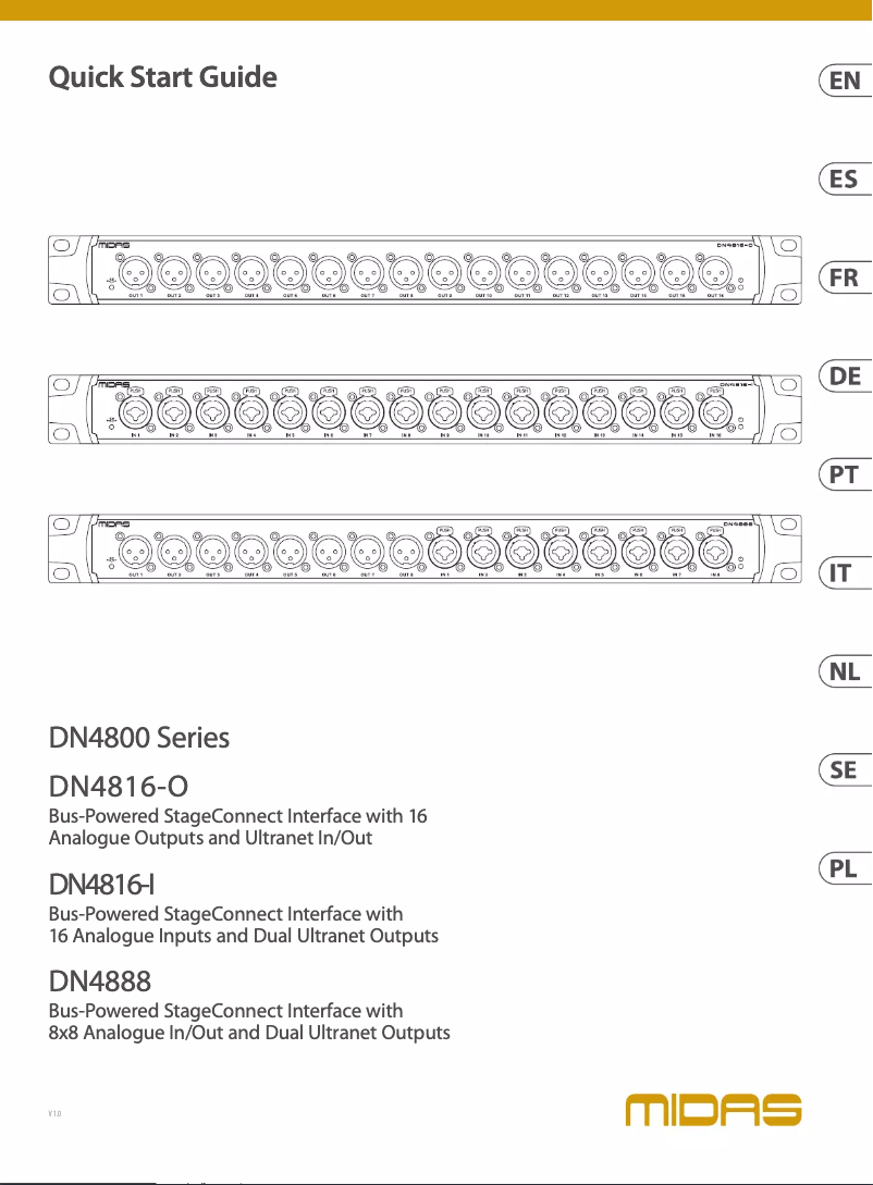 Page n°1 - Manuel utilisateur Midas DN4816-O