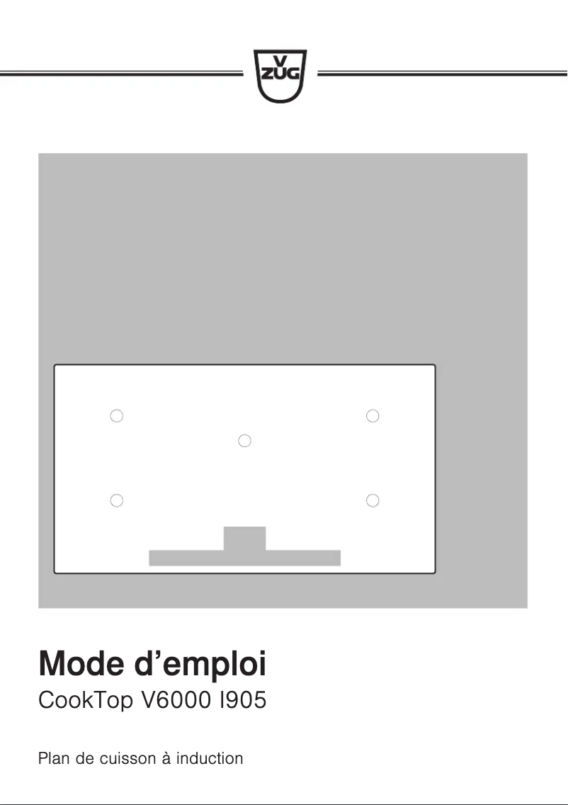 Image de la première page du manuel de l'appareil CookTopInduction V6000