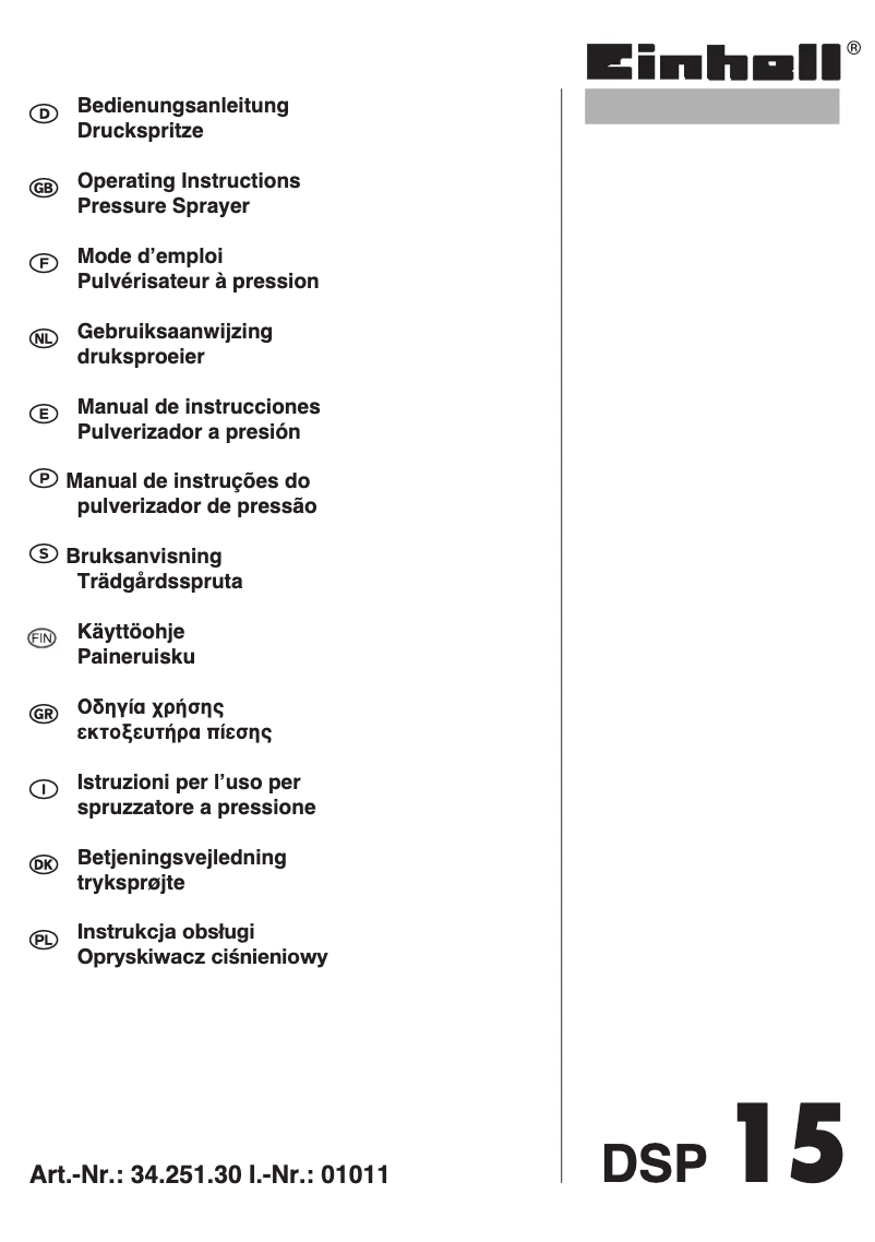 Page n°1 - Manuel utilisateur Einhell DSP 15