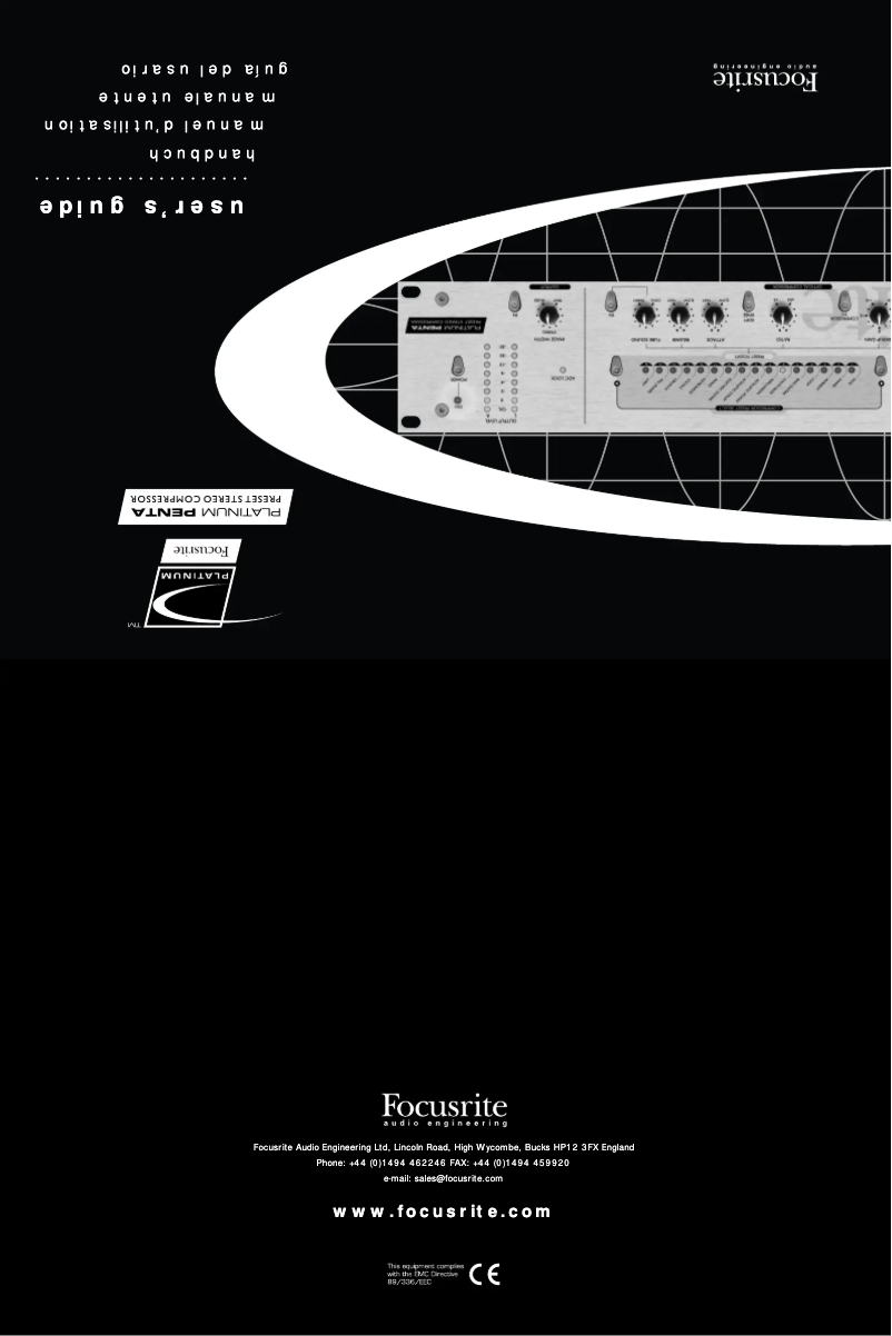 Page 1 de la notice Manuel utilisateur Focusrite Platinum Penta