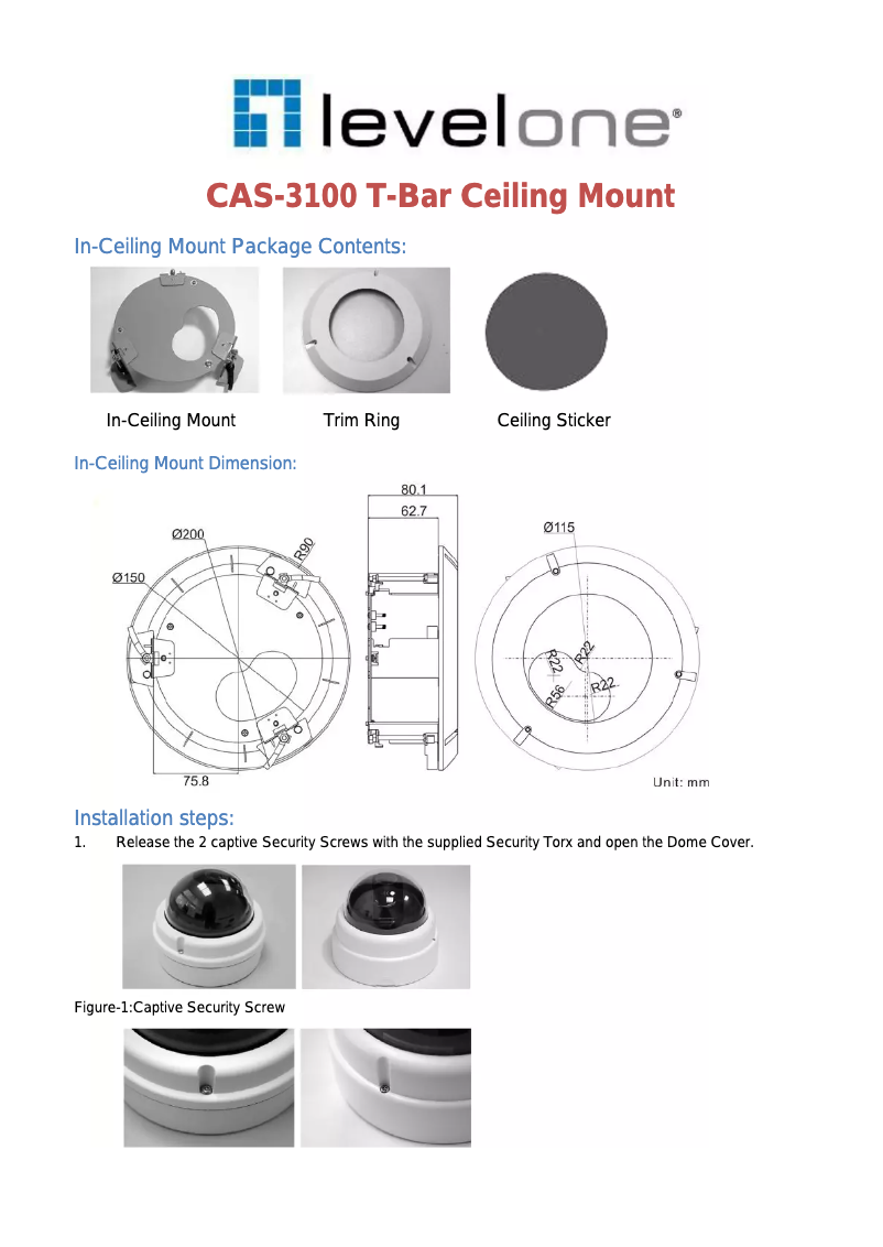 Page n°1 - Manuel utilisateur LevelOne CAS-3100
