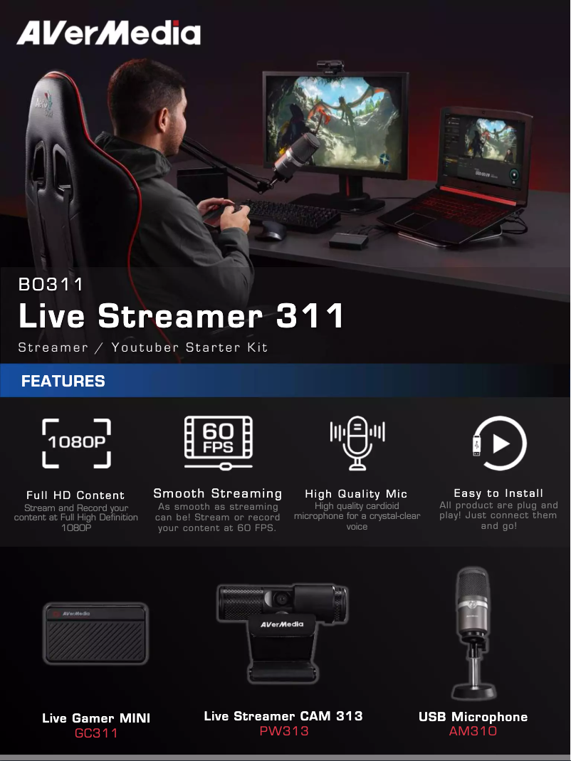 Image de la première page du manuel de l'appareil Live Streamer MIC 350