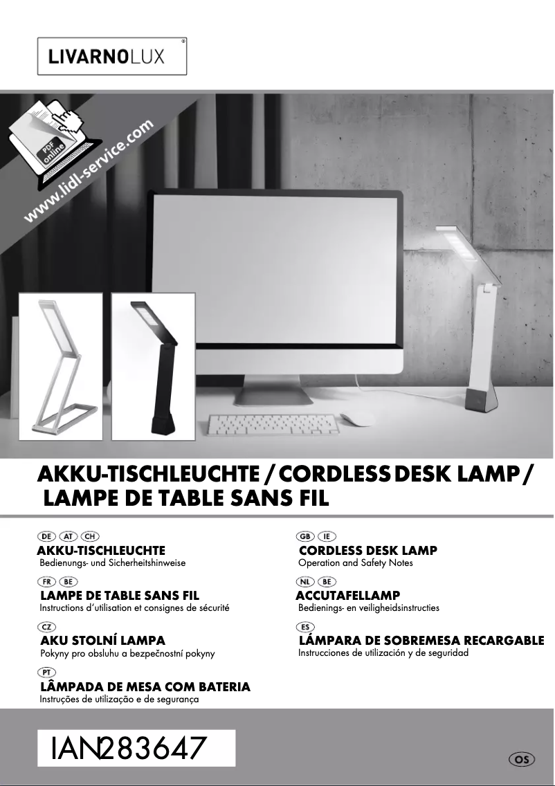Page 1 de la notice Manuel utilisateur Livarno Lux IAN 283647