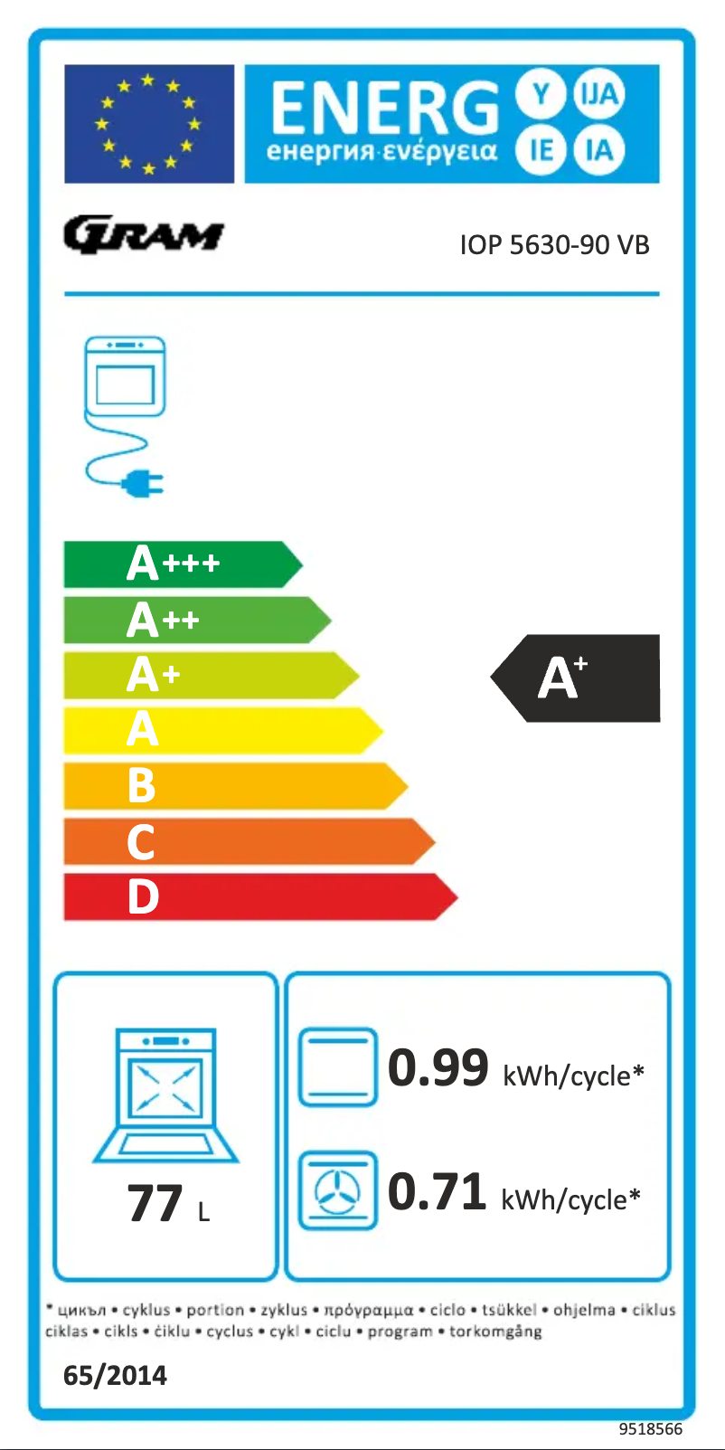 Page n°1 - Label énergétique Gram IOP 5630-90 VB