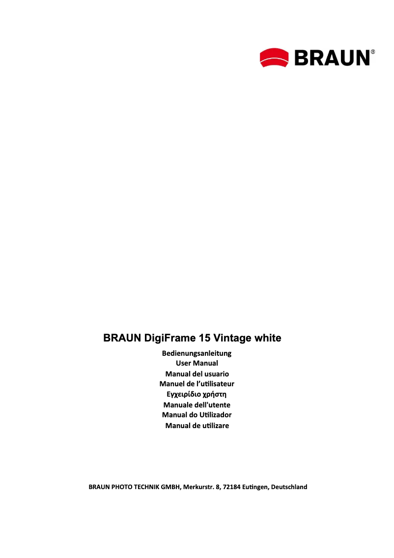 Página 1 del manual Manual de usuario Braun DigiFrame 15 Vintage