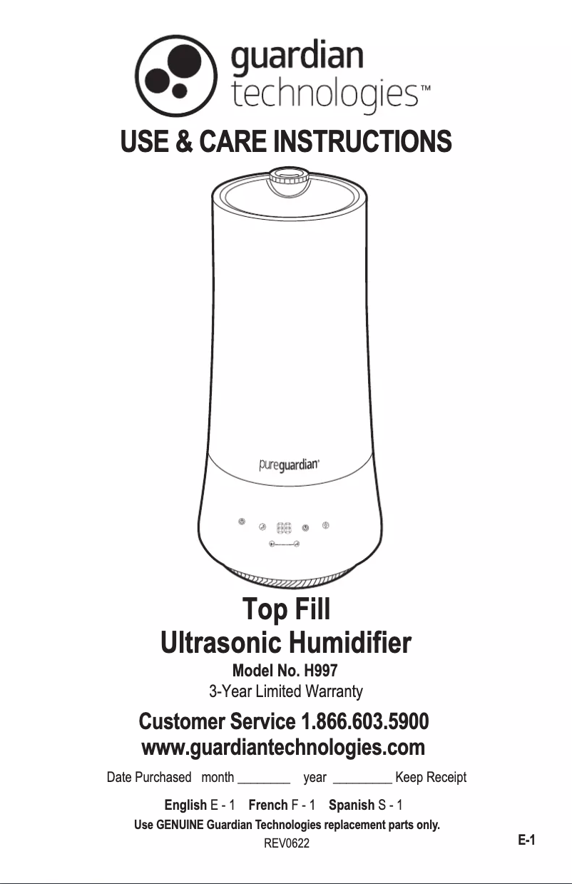 Image de la première page du manuel de l'appareil H997W