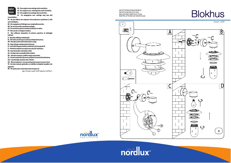 Page n°1 - Manuel utilisateur Nordlux Blokhus