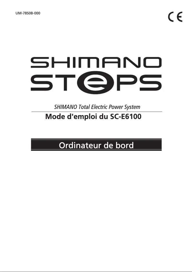 Page 1 de la notice Manuel utilisateur Shimano SC-E6100