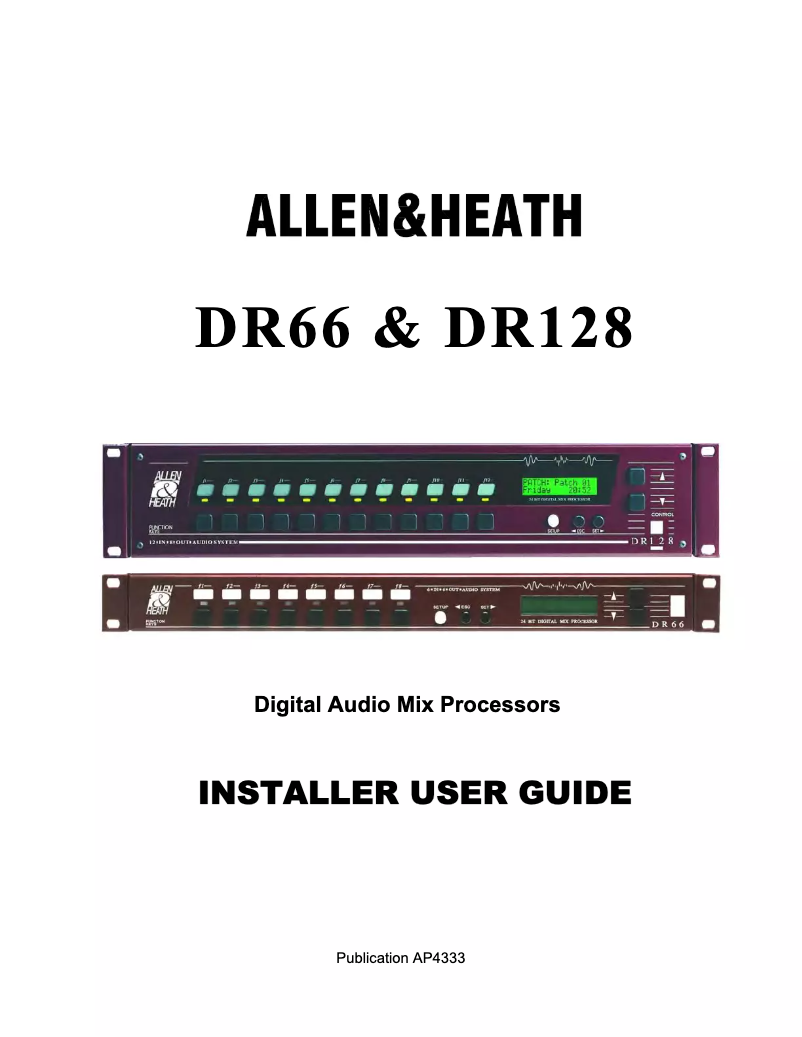Page n°1 - Manuel utilisateur Allen & Heath DR66