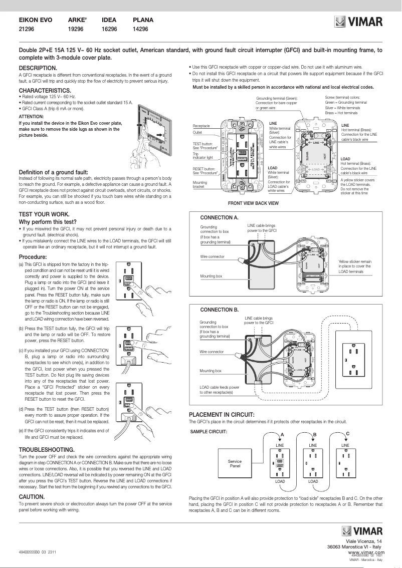 Image de la première page du manuel de l'appareil 21296.B