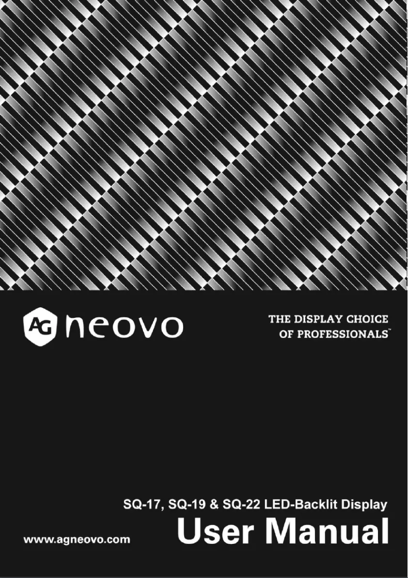 Page 1 de la notice Manuel utilisateur AG Neovo SQ-19