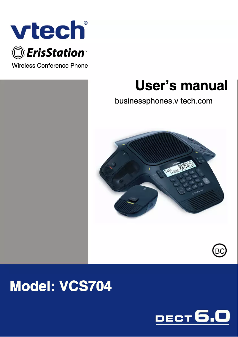 Page n°1 - Manuel utilisateur Vtech ErisStation VCS704