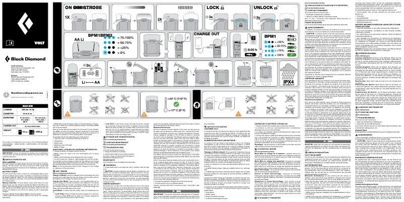 Page 1 de la notice Manuel utilisateur Black Diamond Volt