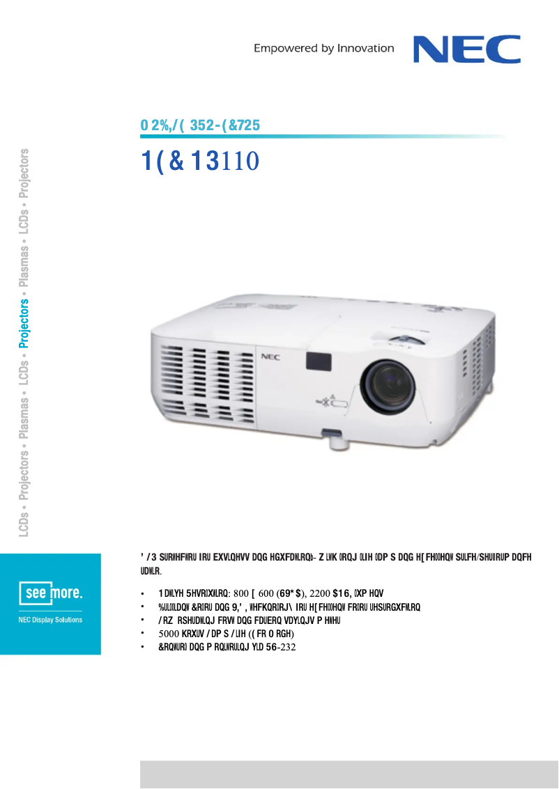 Image de la première page du manuel de l'appareil NP110