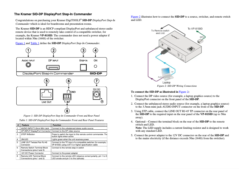 Imagen de la primera página del manual del dispositivo SID-DP
