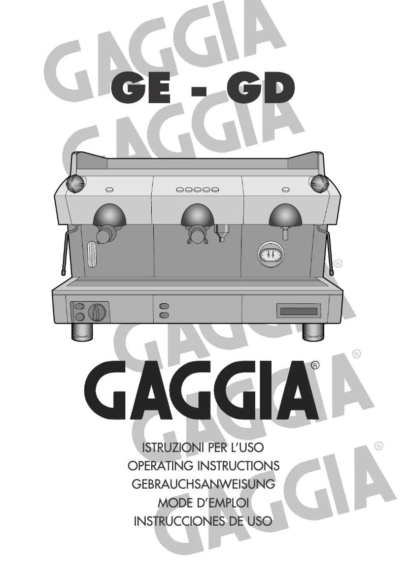 Page 1 de la notice Manuel utilisateur Gaggia GD