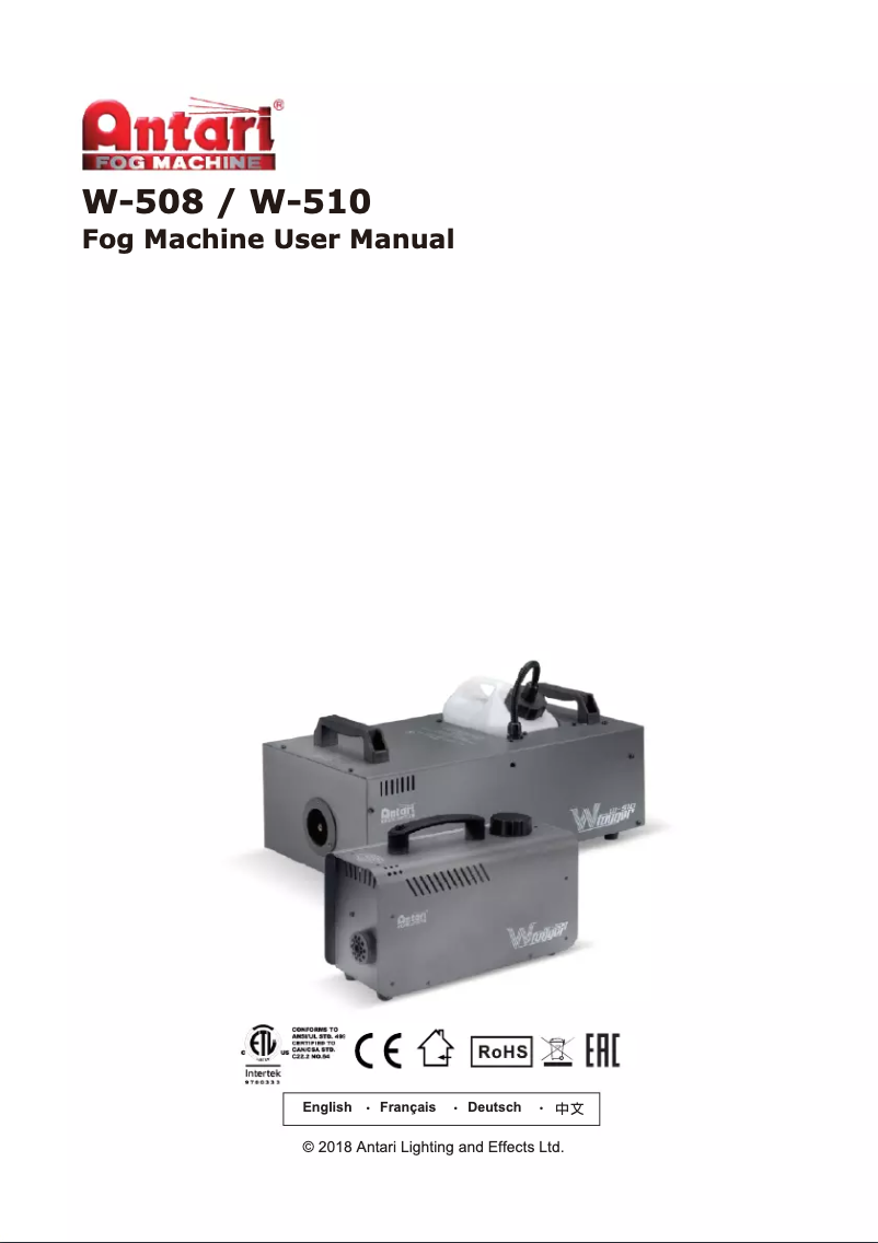 Image de la première page du manuel de l'appareil W-510