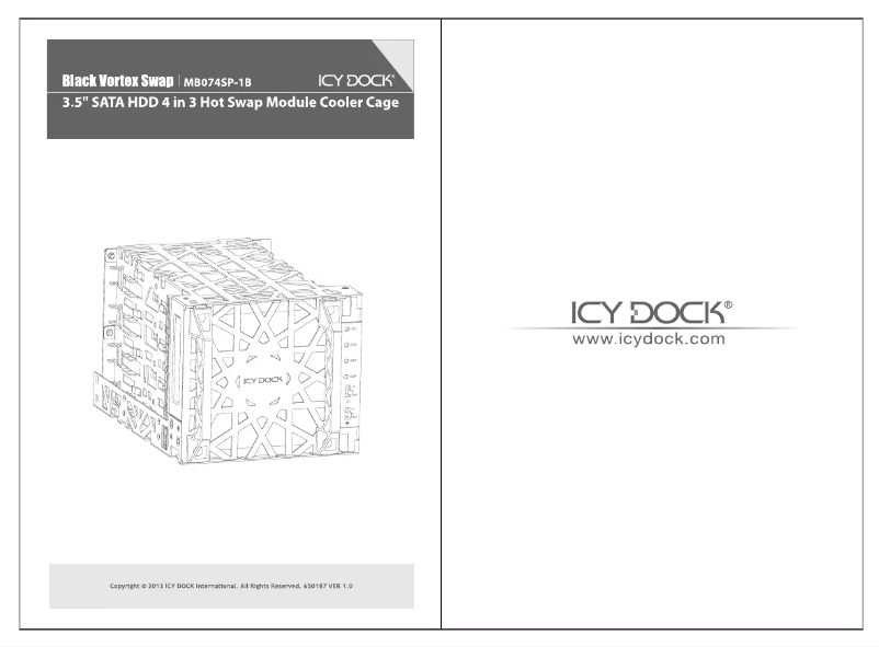 Page 1 de la notice Manuel utilisateur Icy Dock MB074SP-1B