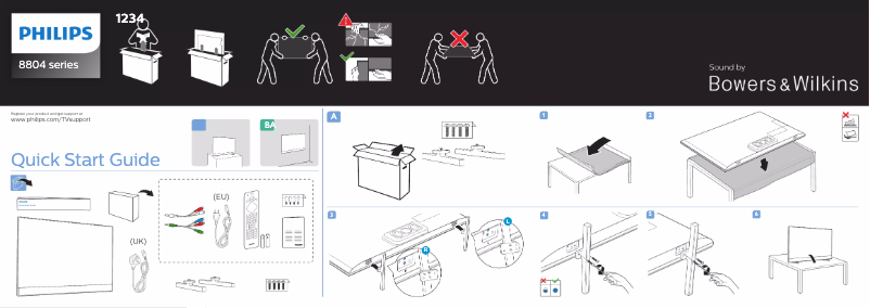 Page 1 de la notice Guide de démarrage rapide Philips 50PUS8804