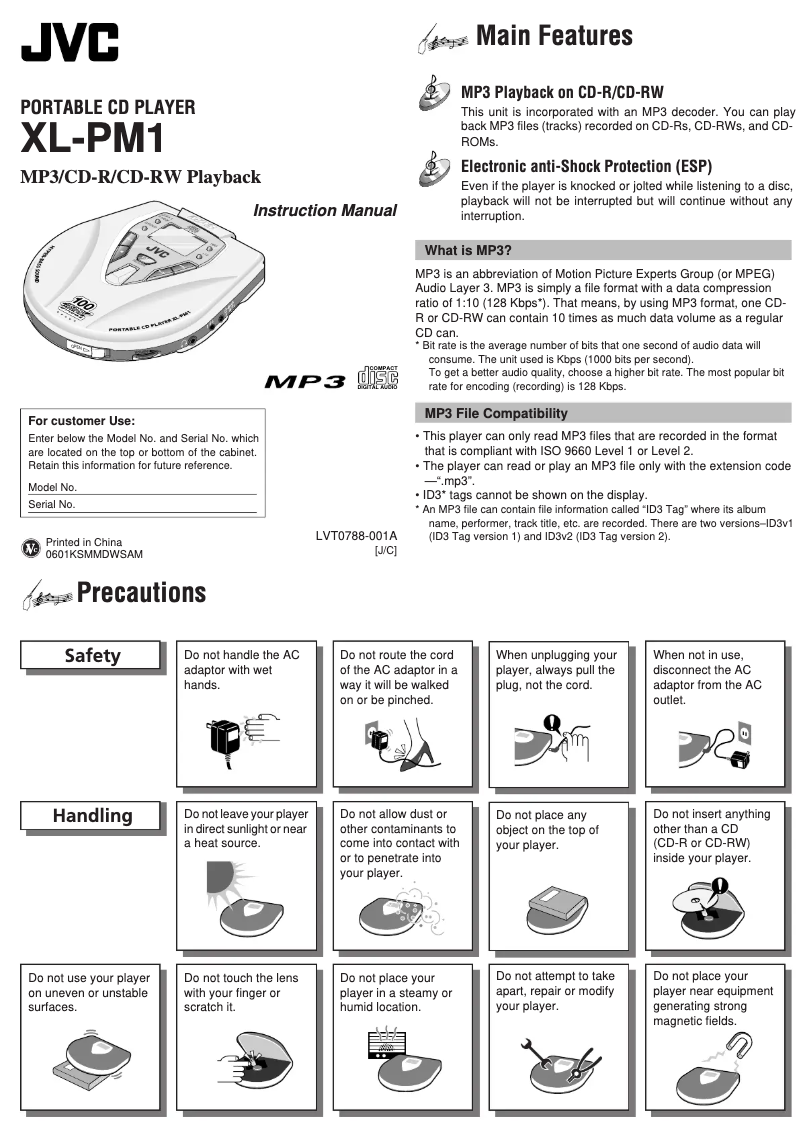 Image de la première page du manuel de l'appareil XL-PM1