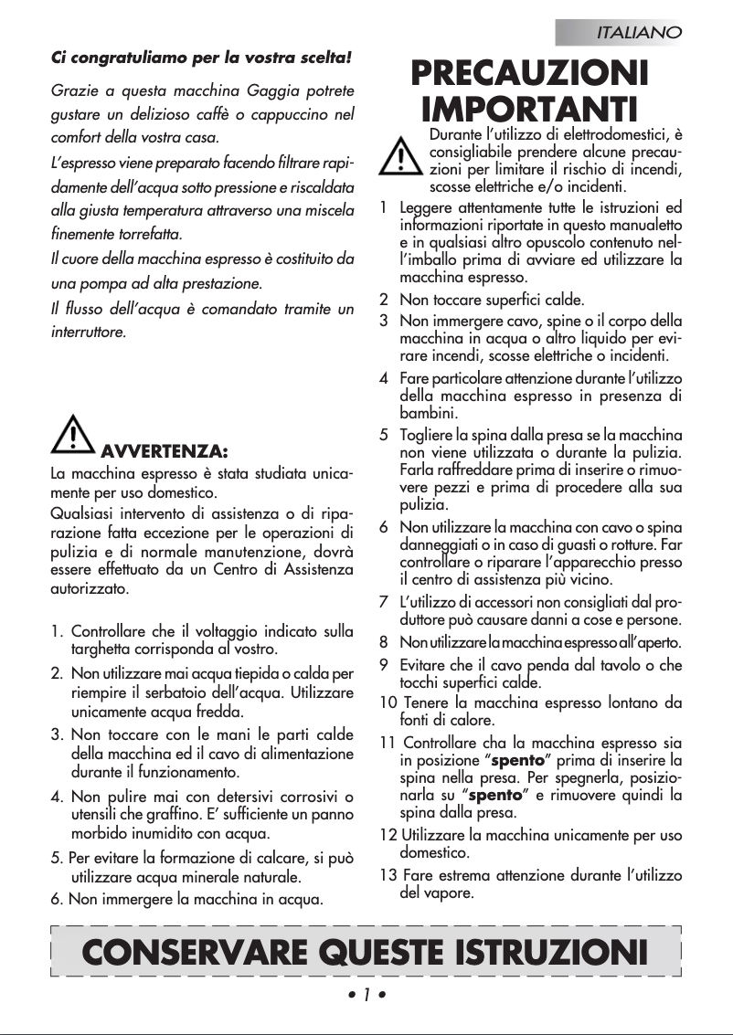 Imagen de la primera página del manual del dispositivo Baby Nero