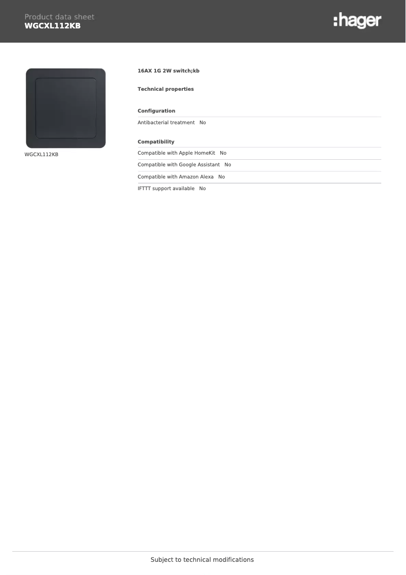 Image de la première page du manuel de l'appareil WGCXL112KB