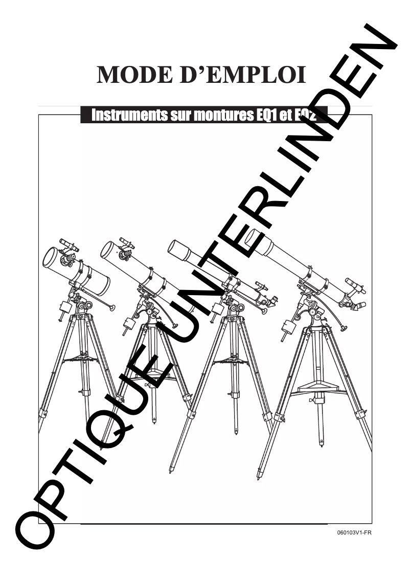 Page n°1 - Manuel utilisateur Sky-Watcher EQ1
