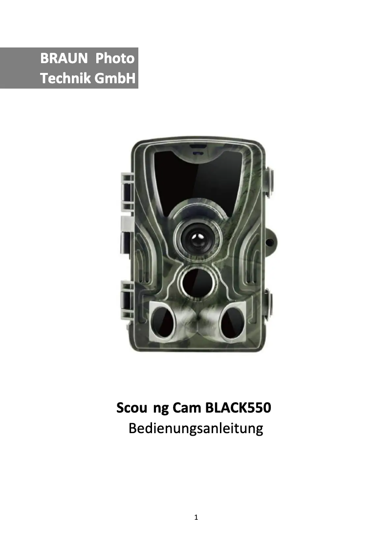 Page n°1 - Manuel utilisateur Braun Scouting Cam Black550