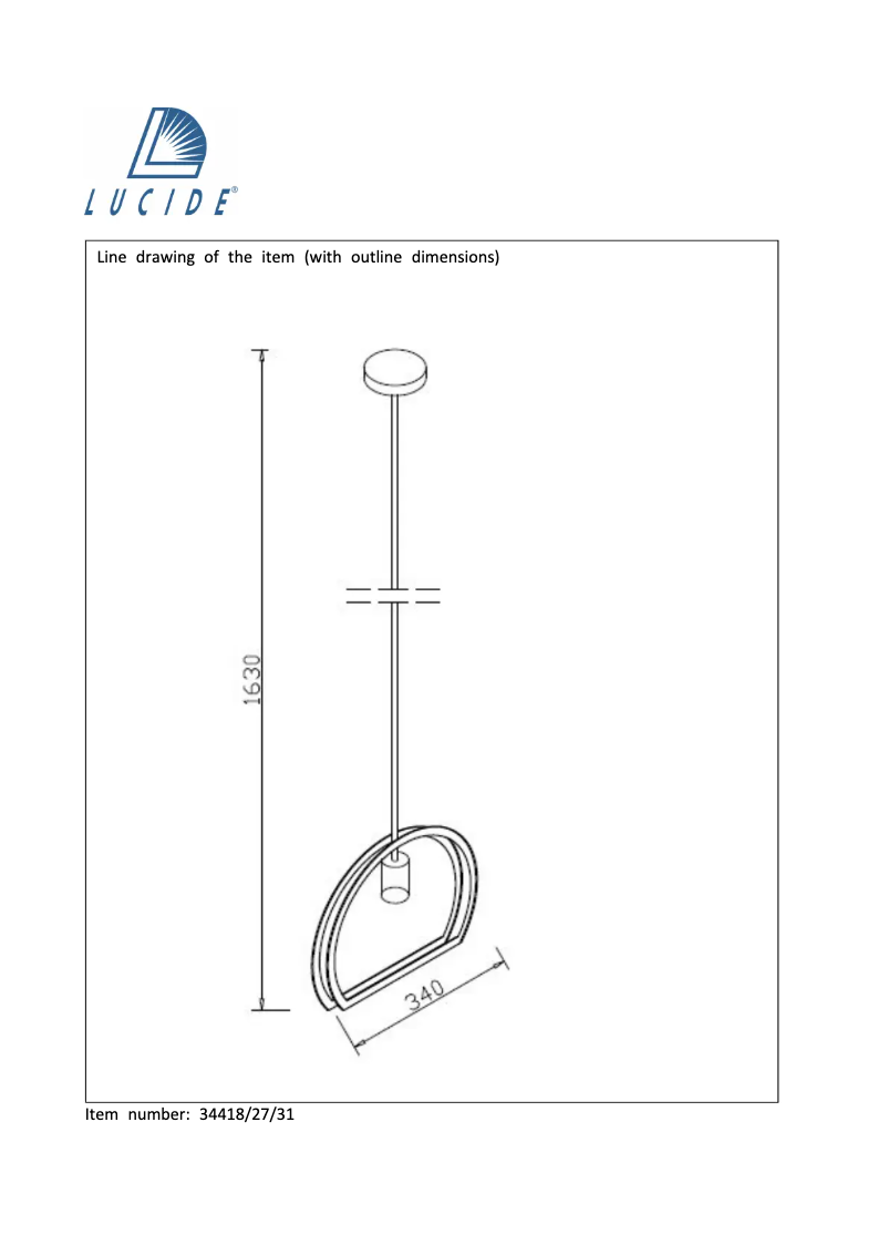 Page 1 de la notice Manuel utilisateur Lucide Contour 34418/27/31