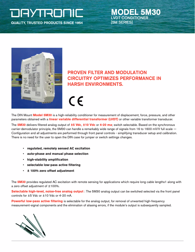 Página 1 del manual Ficha técnica Daytronic 5M30