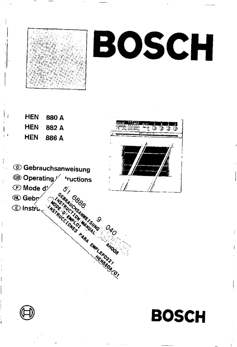 Page 1 de la notice Manuel utilisateur Bosch HEN882A