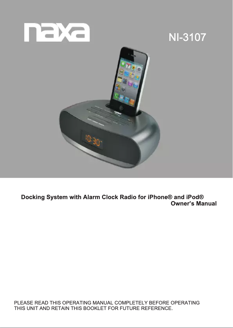 Image de la première page du manuel de l'appareil NI-3107