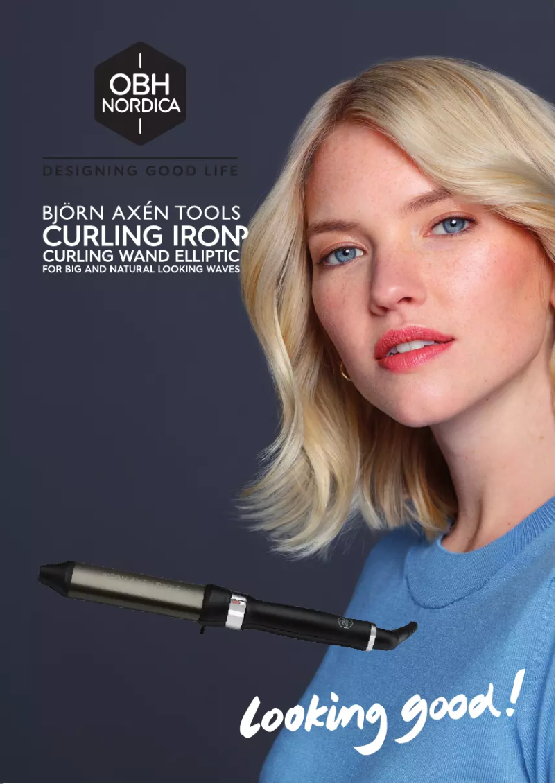 Page 1 de la notice Manuel utilisateur OBH Nordica Björn Axén Curling Wand Elliptic 3118