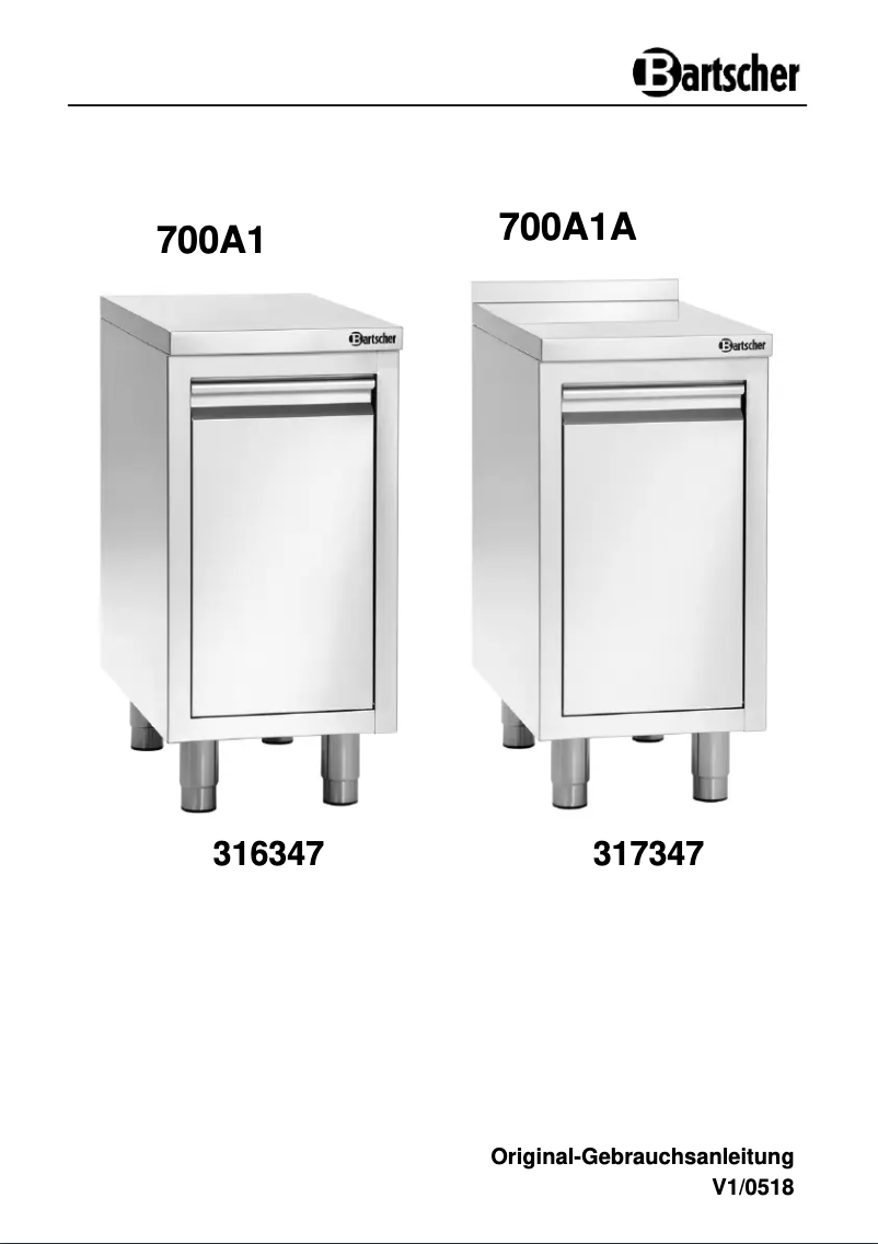 Page n°1 - Manuel utilisateur Bartscher 317347