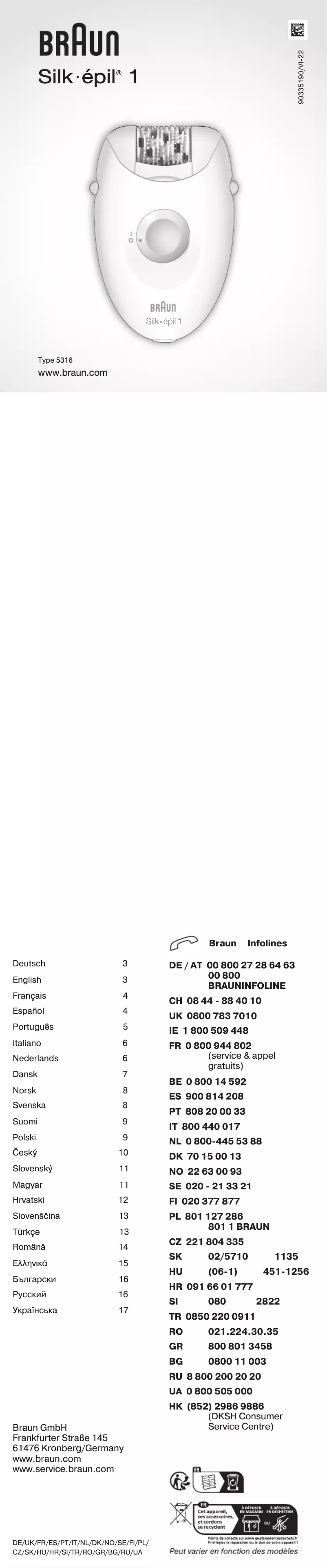 Imagen de la primera página del manual del dispositivo Silk-épil 1 1176