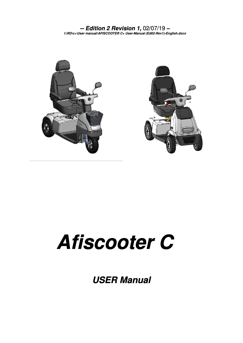 Image de la première page du manuel de l'appareil Afiscooter C4