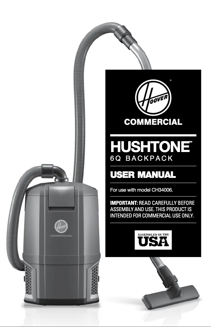 Page n°1 - Manuel utilisateur Hoover HushTone CH34006