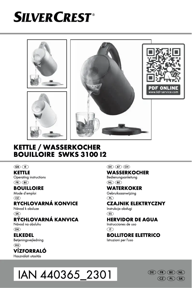 Page 1 de la notice Manuel utilisateur SilverCrest SWKS 3100 I2