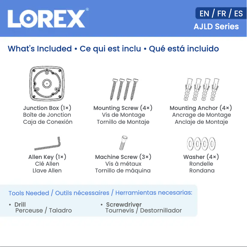 Page 1 de la notice Guide de démarrage rapide Lorex AJLD-1W