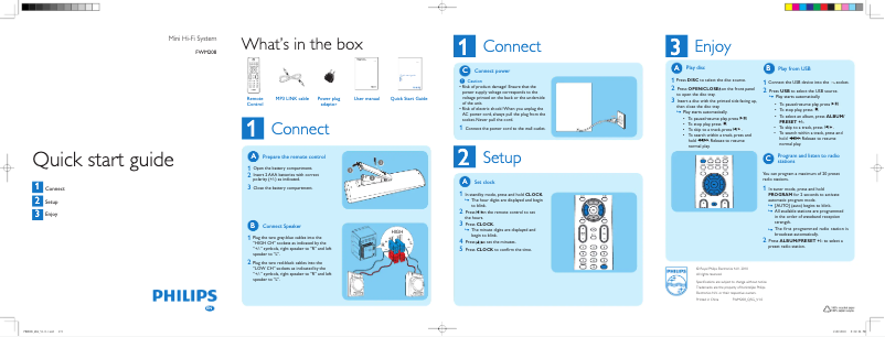 Image de la première page du manuel de l'appareil FWM208