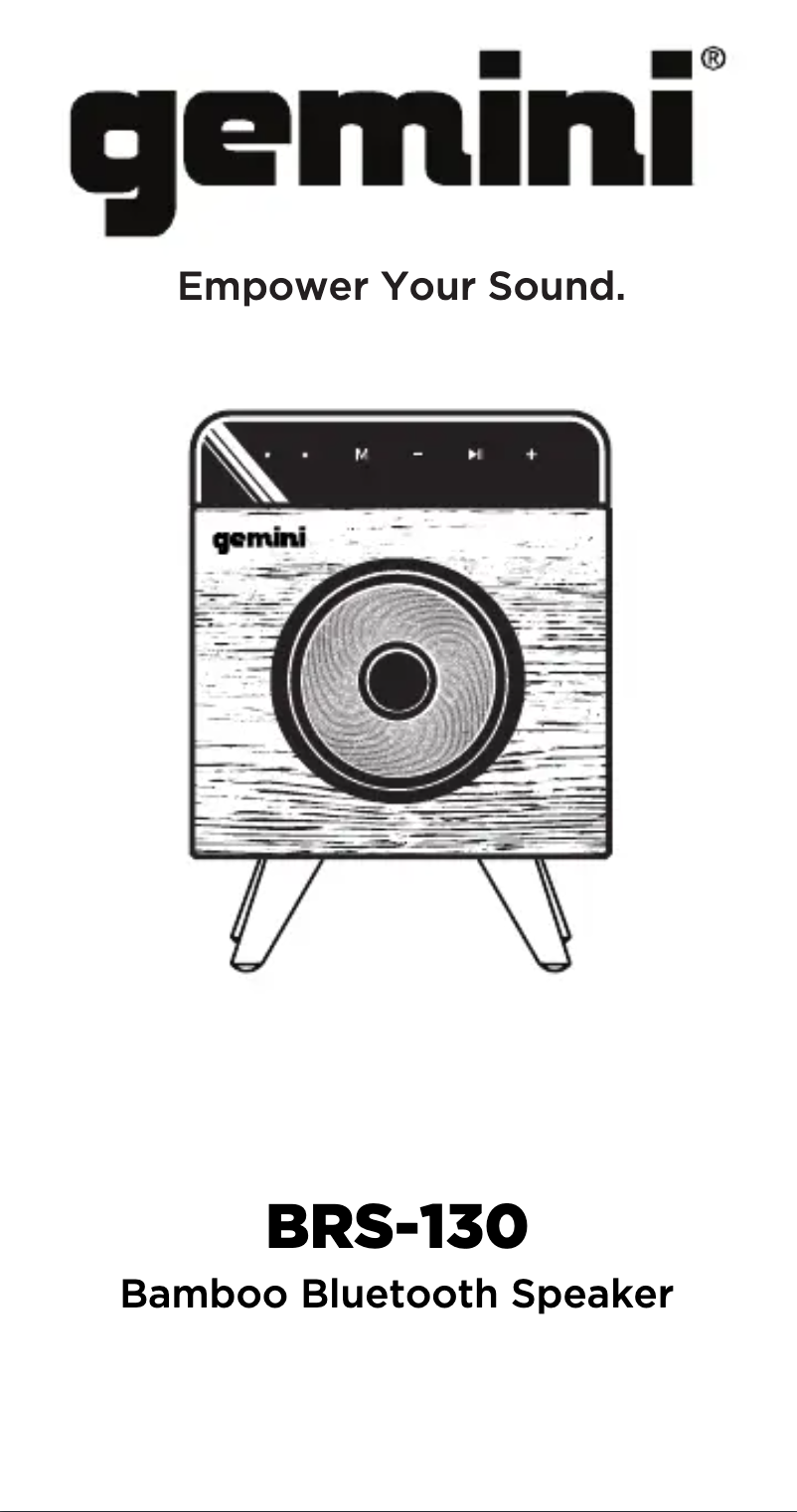 Page 1 de la notice Manuel utilisateur Gemini BRS-130