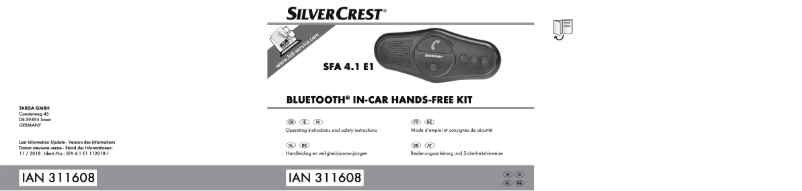 Page 1 de la notice Manuel utilisateur SilverCrest SFA 4.1 E1