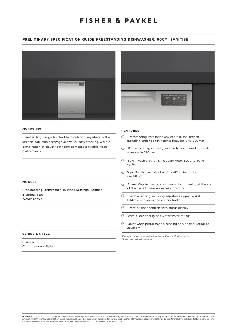 Image de la première page du manuel de l'appareil DW60FC2X3