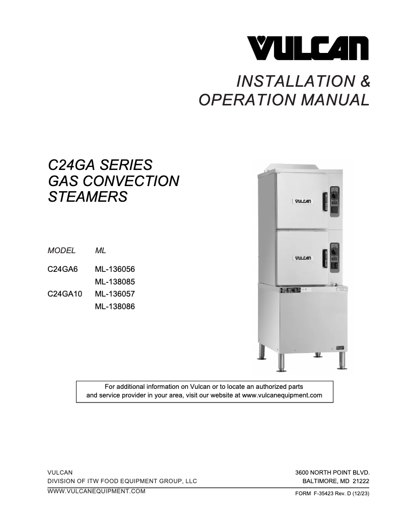 Image de la première page du manuel de l'appareil C24GA10