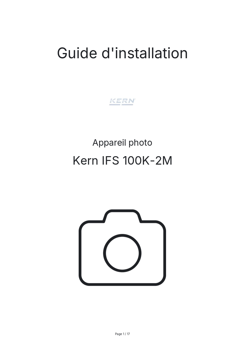 Image de la première page du manuel de l'appareil IFS 100K-2M