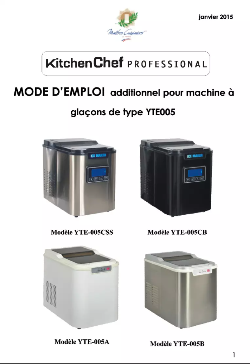 Image de la première page du manuel de l'appareil YT-E-005B