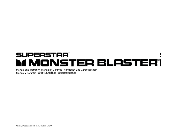 Page 1 de la notice Manuel utilisateur Monster Blaster
