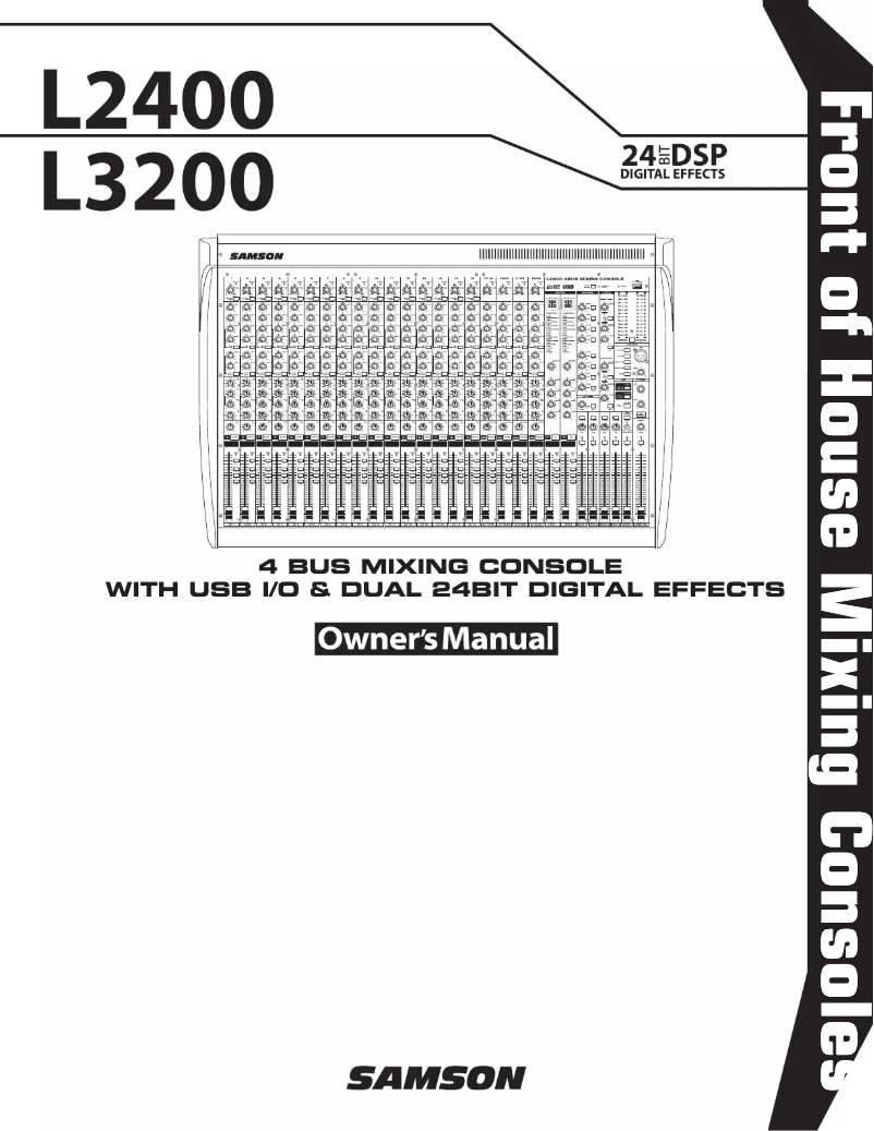 Page n°1 - Manuel utilisateur Samson L2400